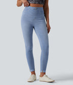 Legging 7/8 casual denim Halara Flex™ gainant taille haute avec poches