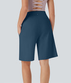 Bermuda SoftlyZero™ Airy de yoga taille haute avec poches multiples et effet frais InstantCool