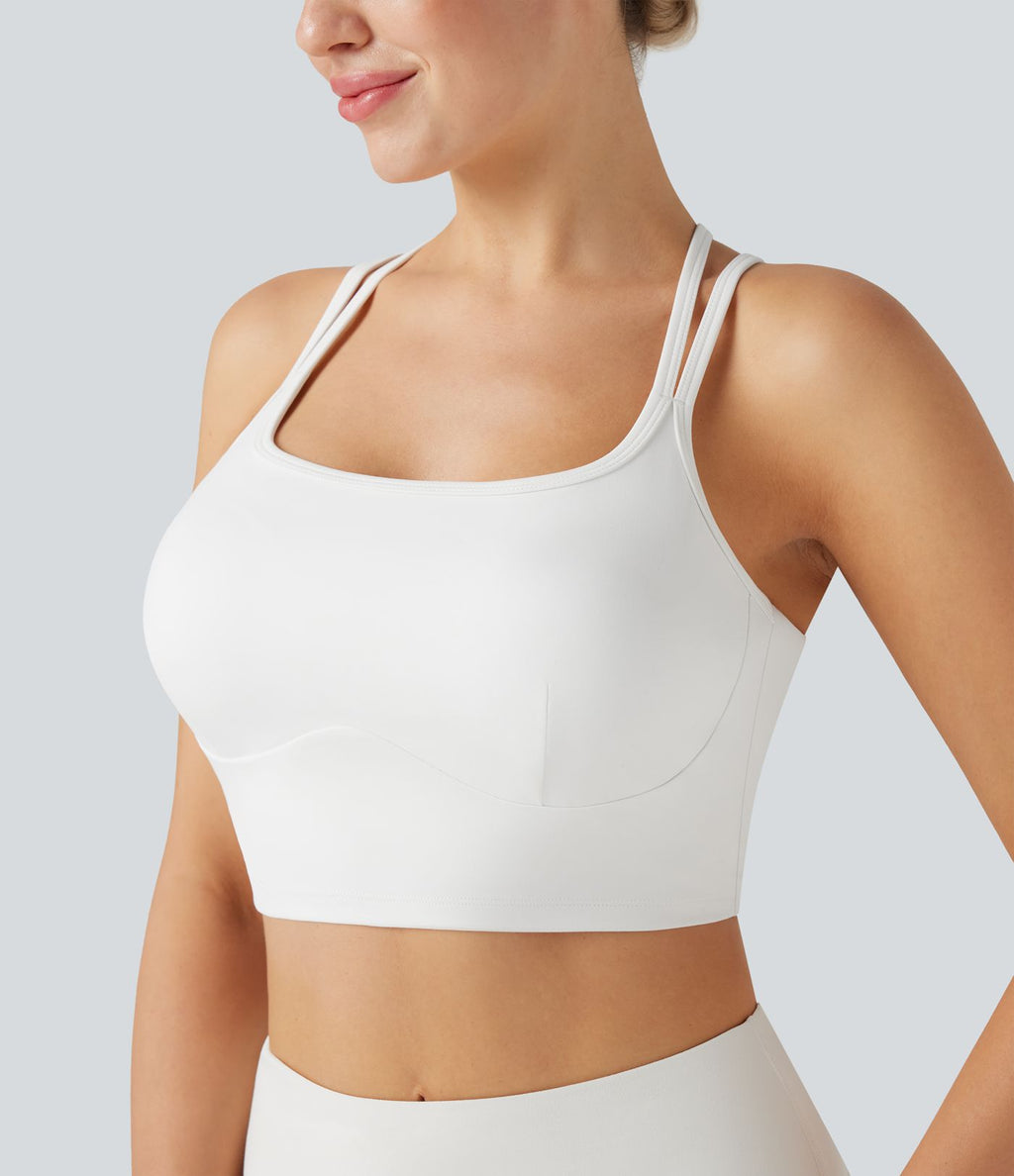 Soutien-gorge de sport yoga SoftlyZero™ Plush soutien souple double bretelles bonnets E-G