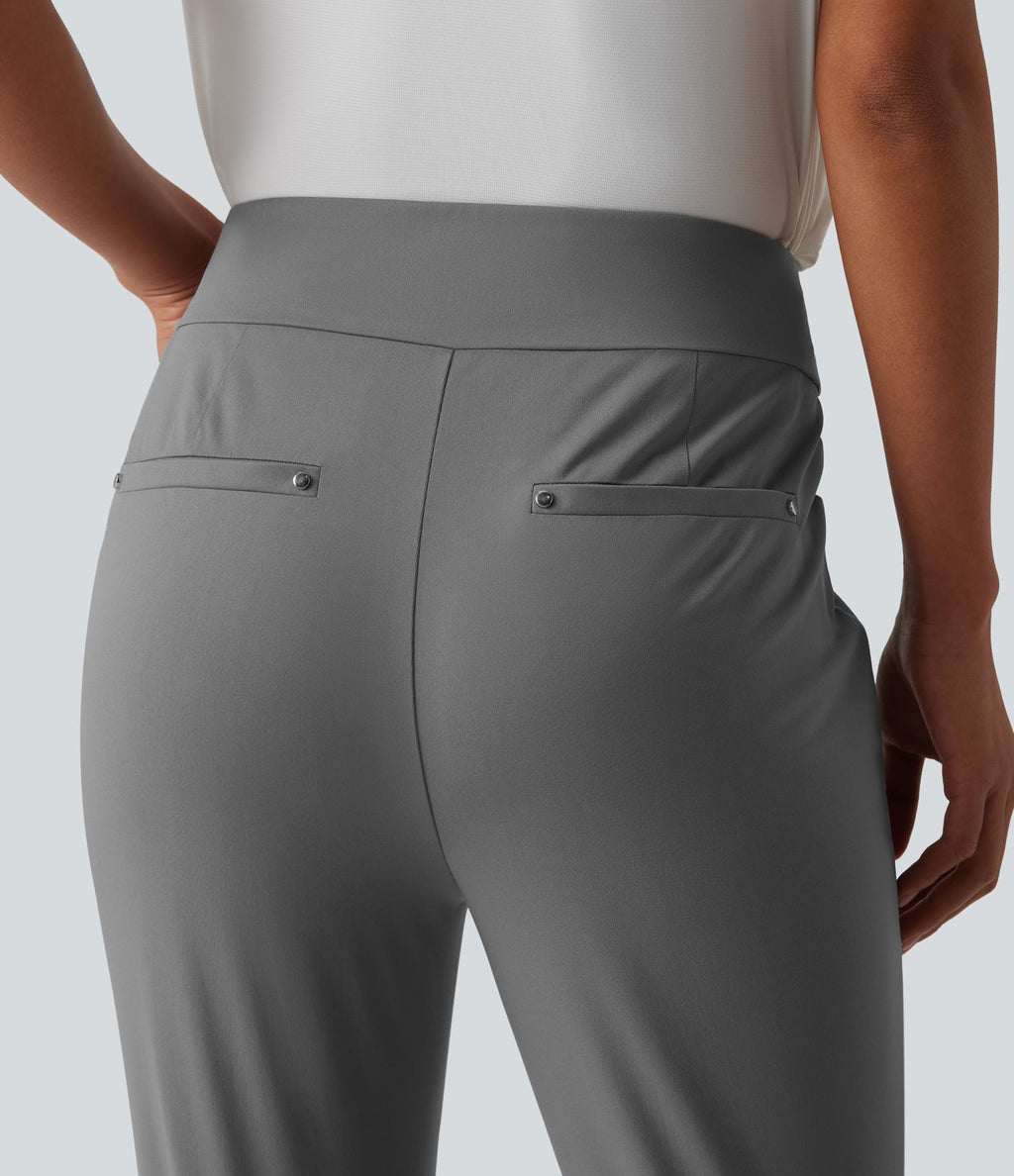 Pantalon de golf fuselé taille haute avec poches