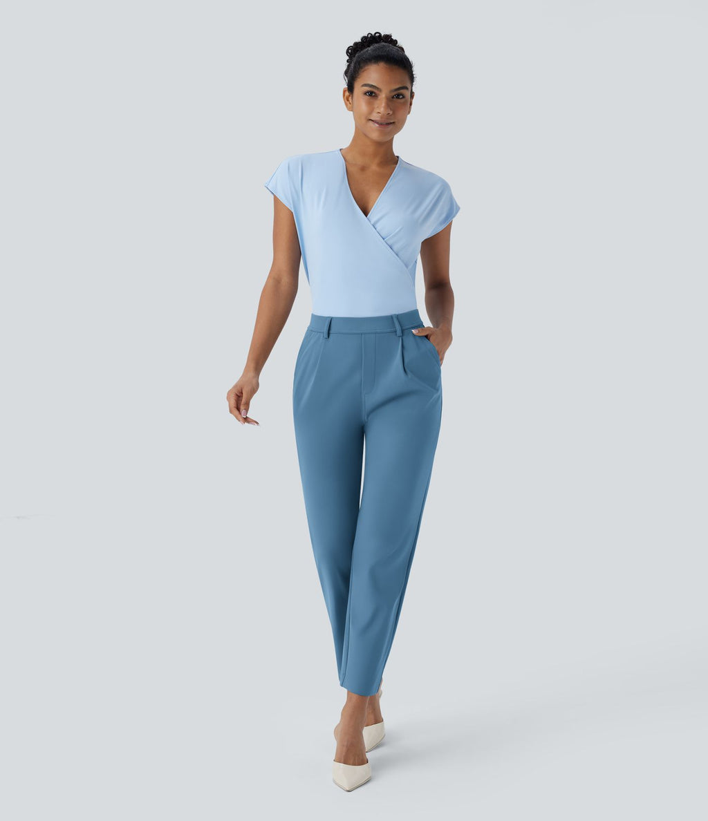Pantalon de travail fuselé longueur cheville taille haute Halara Flex™ DayStretch avec poches