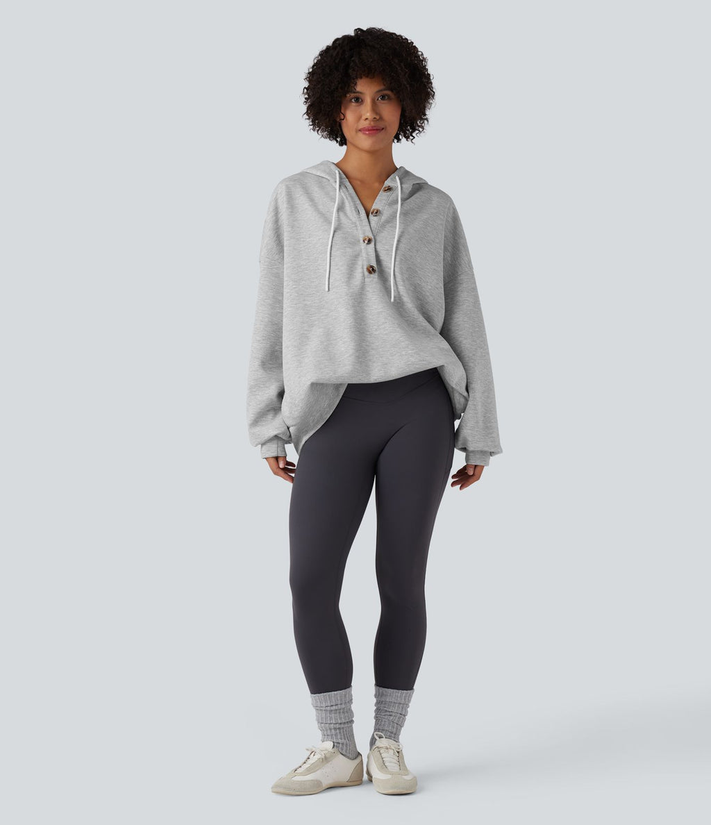 Sweat-shirt décontracté à capuche, cordon de serrage, manches longues et poches