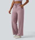 Pantalon ample décontracté SoftlyZero™ Airy taille haute avec cordon de serrage côtes contrastantes effet frais InstantCool et poches, protection solaire UPF50+