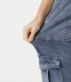 Jogging cargo casual en denim Halara Flex™ taille mi-haute avec poches