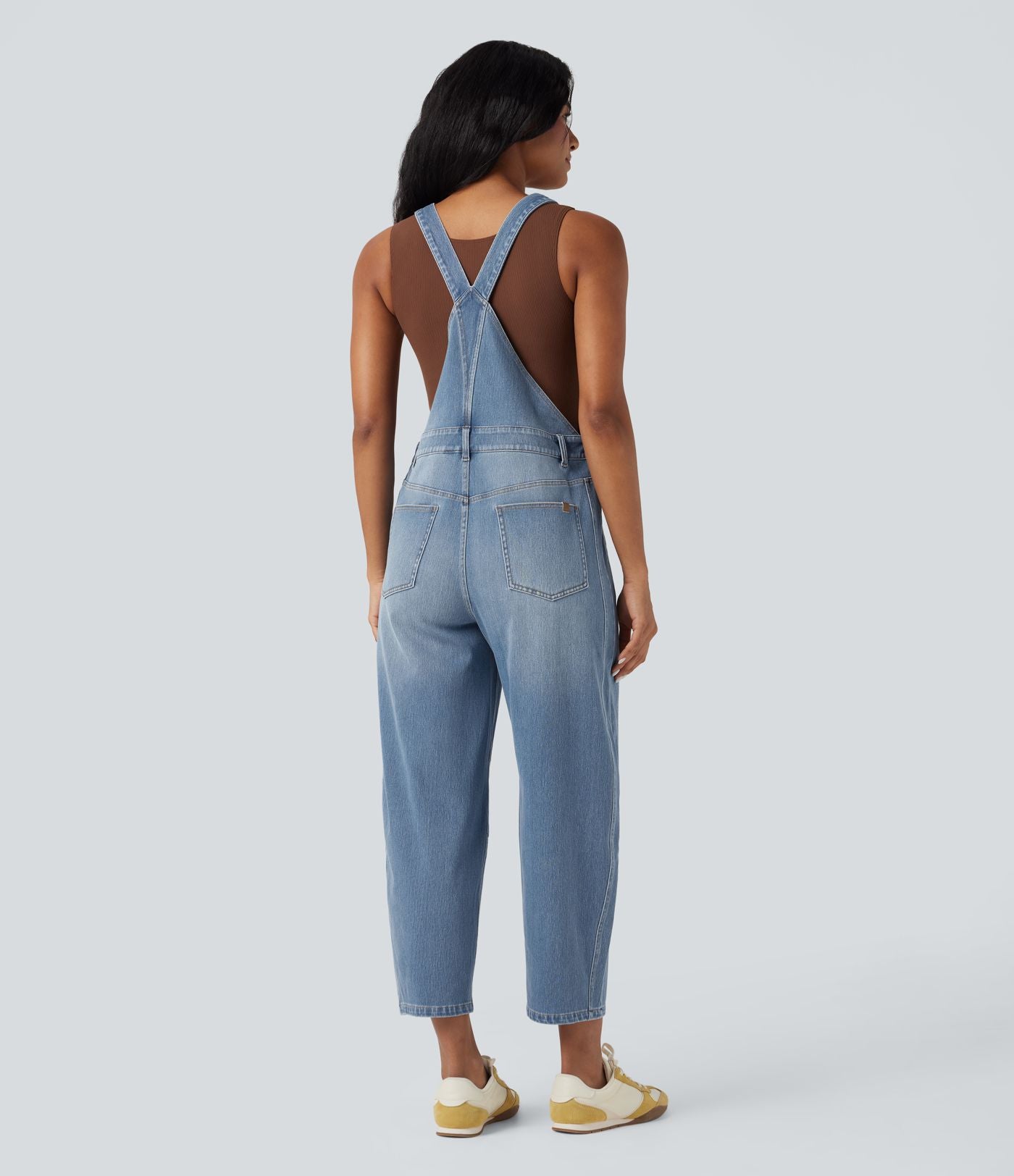 Salopette denim Halara Flex™ 7/8 coupe barrel avec poches