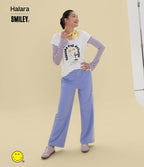 T-shirt casual Halara X Smiley® col V à manches courtes