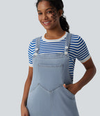 Halara Flex™ Salopette en denim coupe large avec poches
