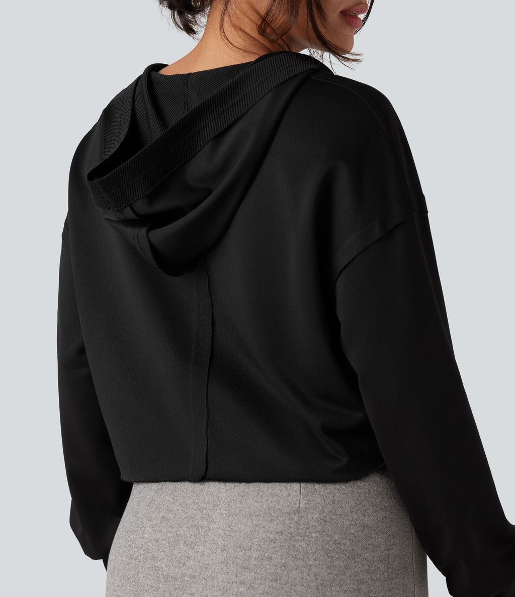 Sweat-shirt à capuche décontracté manches longues