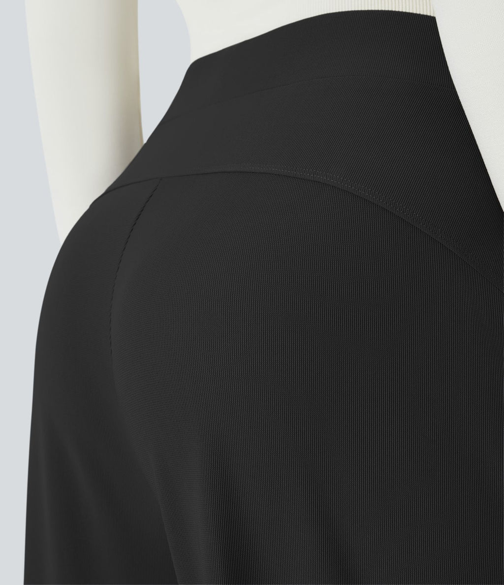 Halara Flex™ Pantalon Tailleur Évasé à Taille Haute Sculptant la Silhouette avec Poches Latérales Micro Waffle