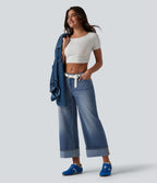 Jean large Halara Flex™ taille mi-haute asymétrique avec ourlet retroussé et poches