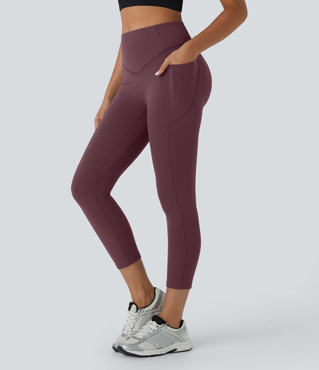 Legging corsaire d'entraînement gainant galbant taille haute avec effet scrunch et poches Halara UltraSculpt™