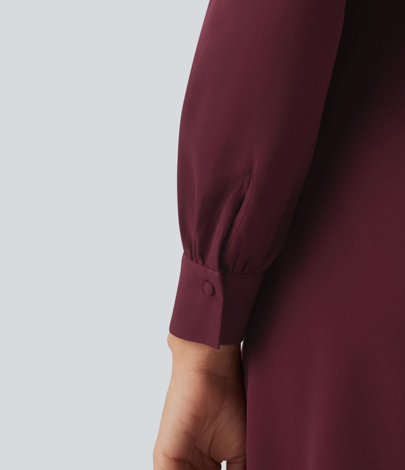 Robe casual midi col V à manches longues bouffantes