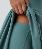 Breezeful™ Robe Casual 2 Pièces Dos Nu Haut Bas Poche Latérale Fluide Séchage Rapide