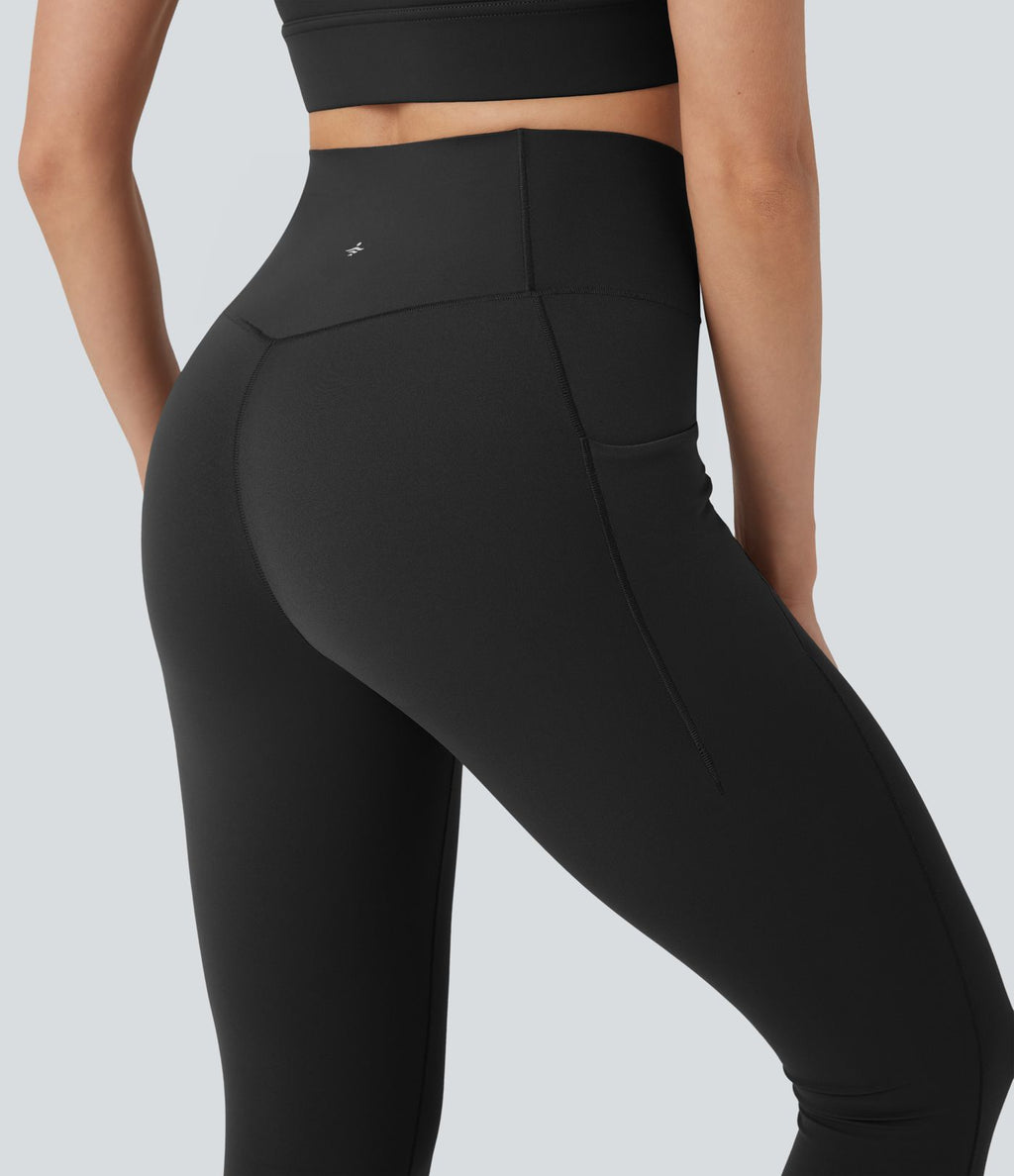 Legging 7/8 d'entraînement gainant taille haute croisé avec poches Halara UltraSculpt™
