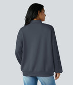 Sweatshirt casual col montant coupe décontractée avec poches