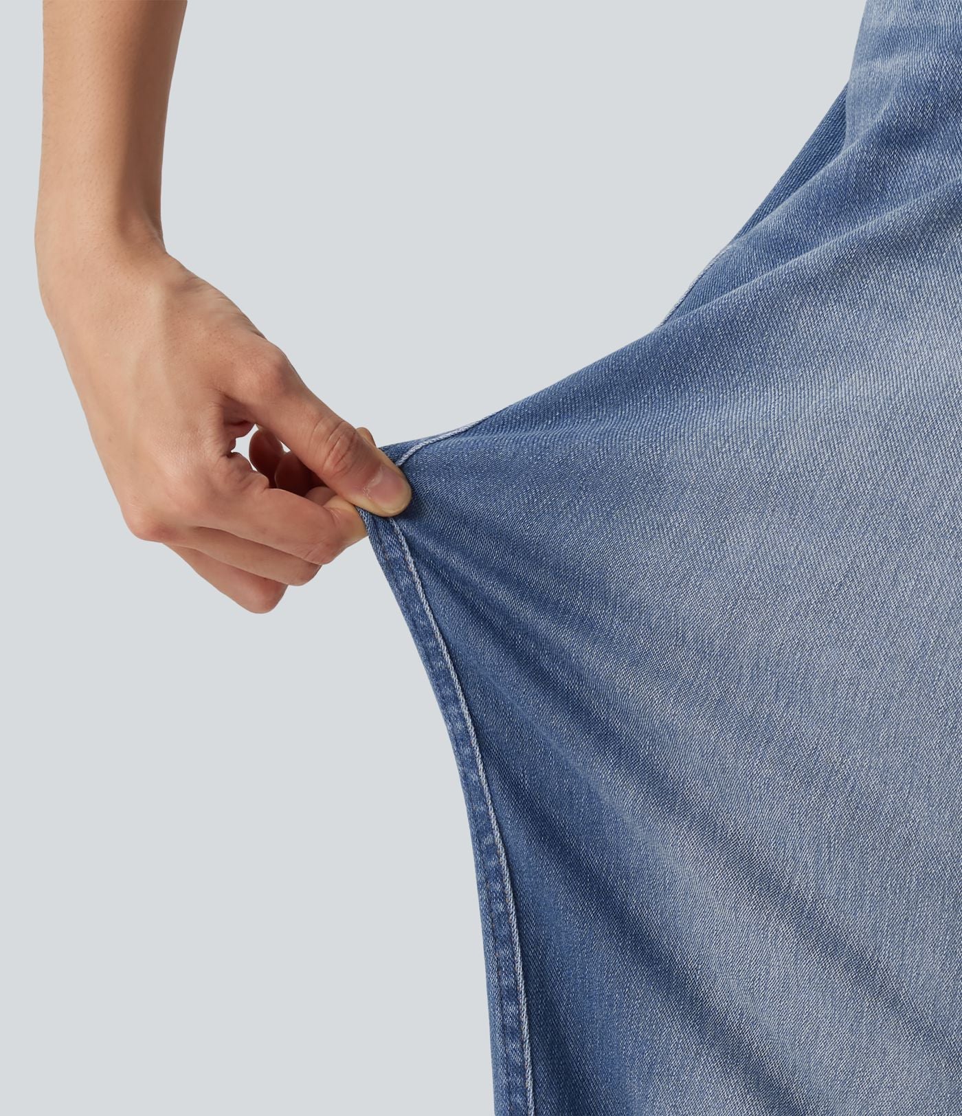 Jean barrel leg Halara Flex™ taille mi-haute, à revers avec poches