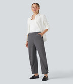 Pantalon de travail fuselé taille moyenne avec largeur ajustable Halara Flex™ DayStretch avec poches