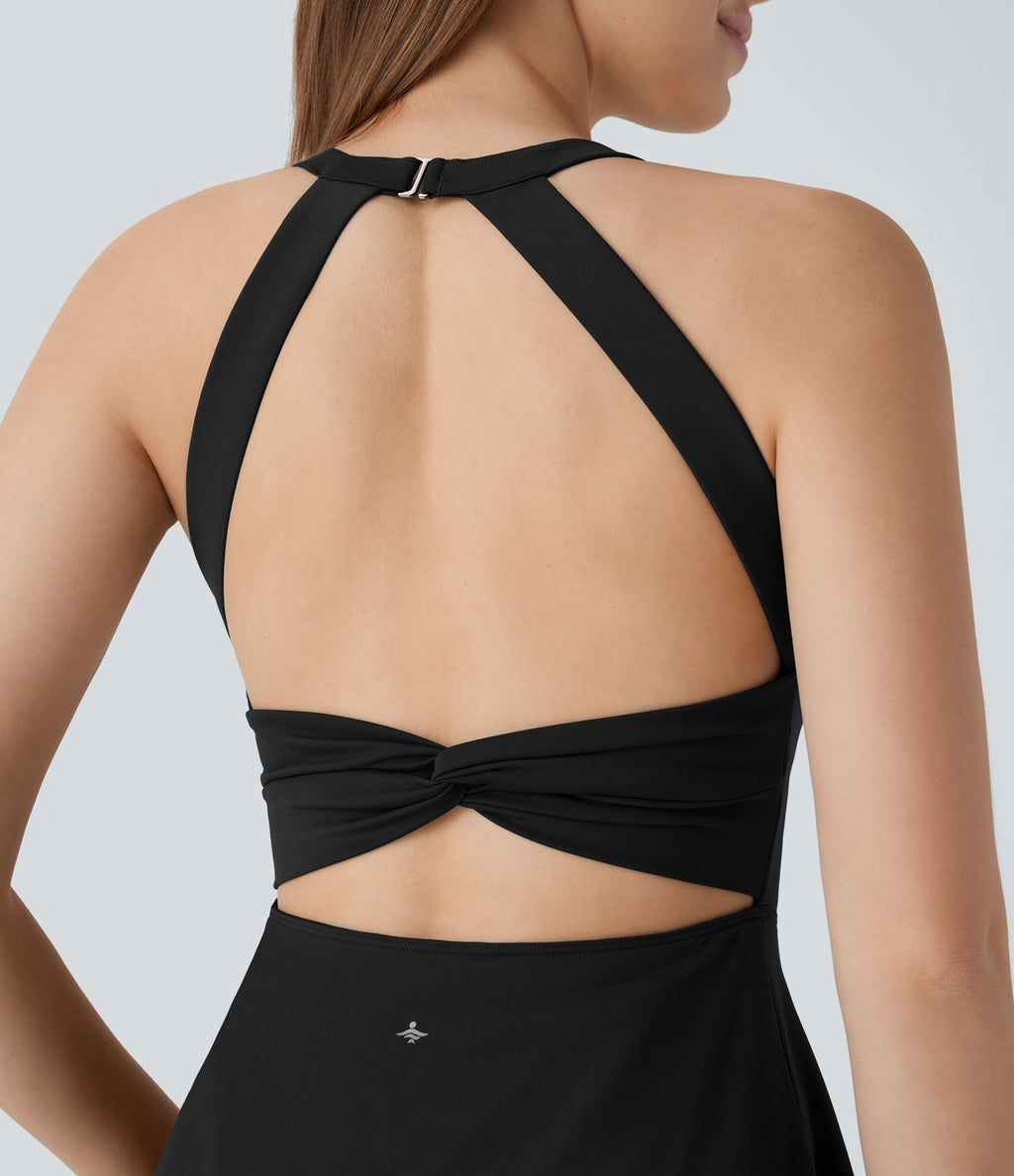 Softlyzero™ Airy Robe de yoga dos nu avec torsade effet fraîcheur et short intégré - Version Easy Peasy