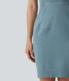 Robe mini moulante OneForm Seamless Flow à capuche avec cordon de serrage, manches courtes et poche