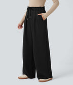 Pantalon décontracté SpacerTek™ taille haute effet baggy, avec cordon de serrage et poches