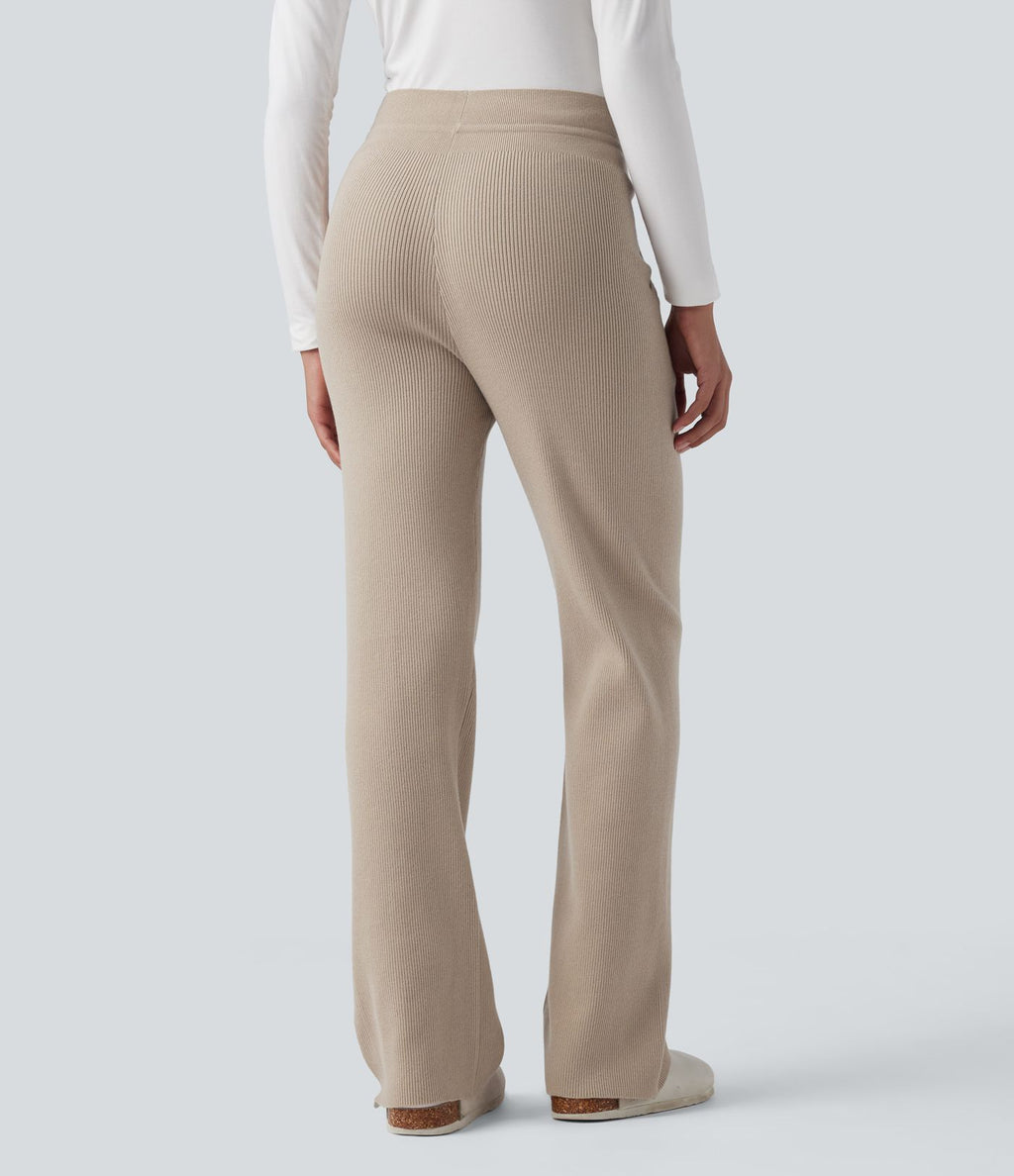 Pantalon de détente maille taille mi-haute avec cordon de serrage et poches