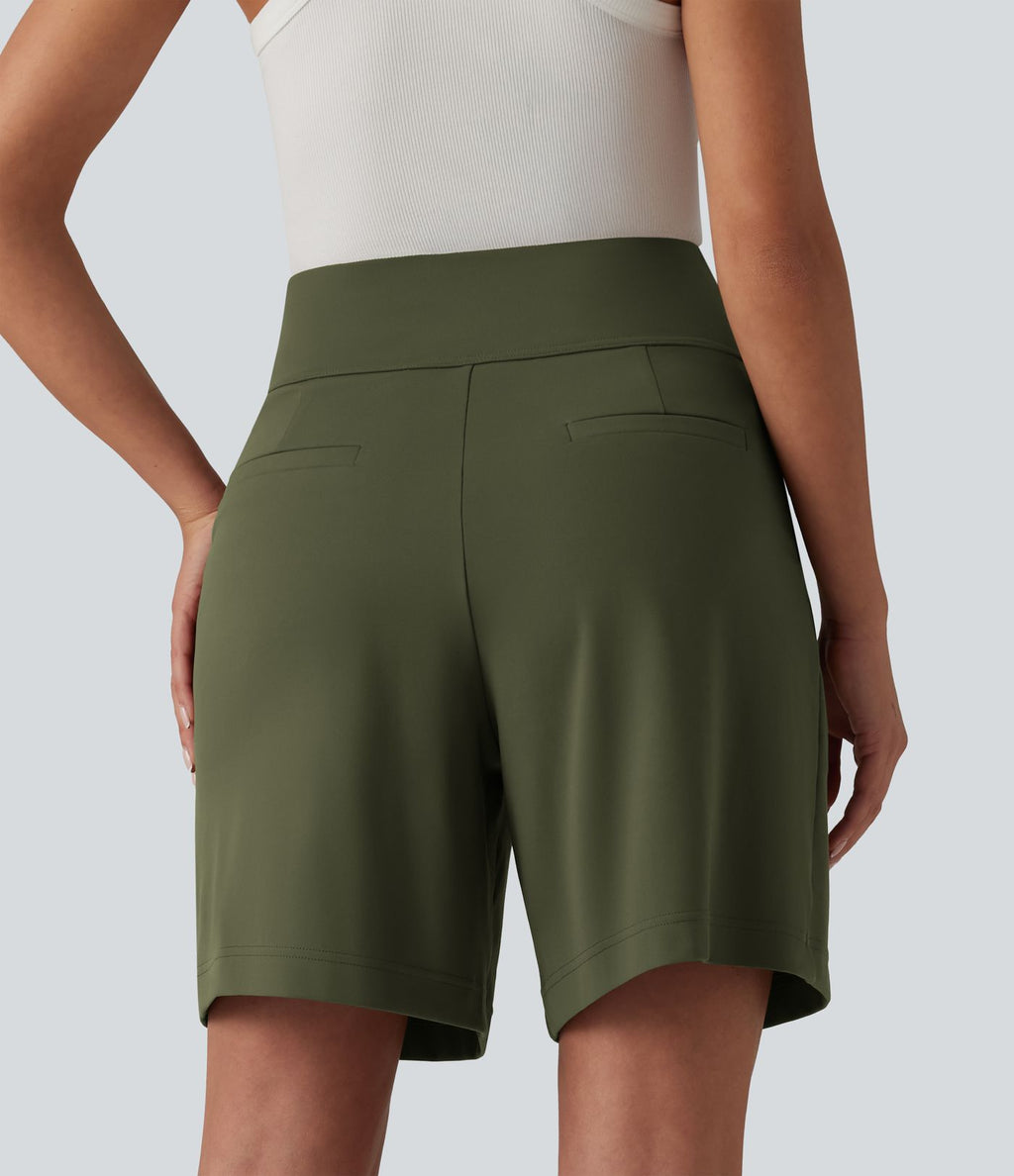 Short tailleur ample DayStretch taille haute 17,5 cm avec poches