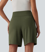 Short tailleur ample DayStretch taille haute 17,5 cm avec poches