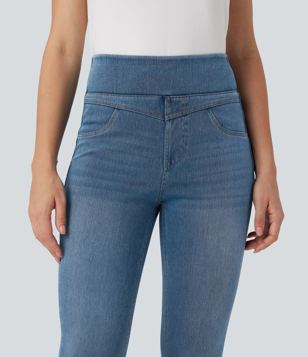 Legging skinny 7/8 en denim Halara Flex™ taille haute gainant avec poches