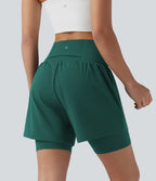 Short de yoga SoftlyZero™ Airy 2-en-1 taille ultra-haute effet frais InstantCool 17,5 cm avec poches