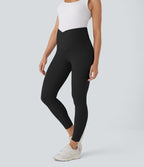 Legging de maternité 7/8 Softlyzero™ taille très haute croisée avec poches latérales - Protection UV UPF50+