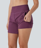 Short de course 2-en-1 Breezeful™ taille haute, poches multiples, ourlet arrondi, séchage rapide 12,5 cm - Longueur prolongée