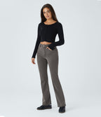 Halara Flex™ Jean Évasé Casual Taille Mi-haute Tricot Extensible Boutonnés Poches