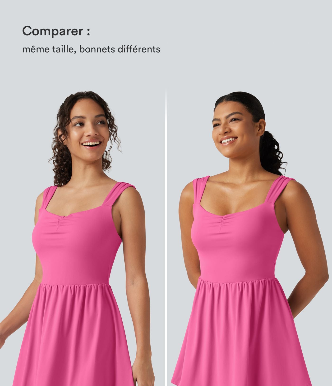 Robe-short mini SoftlyZero™ Plush à encolure cœur avec coussinets amovibles, poches et bonnets B à E, accès facile Easy Peasy