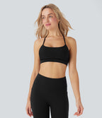 Brassière de sport yoga maille côtelée soutien léger à découpes bonnets A-D