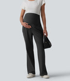 Halara Flex™ DayStretch Pantalon tailleur maternité évasé taille très haute avec poches zippées