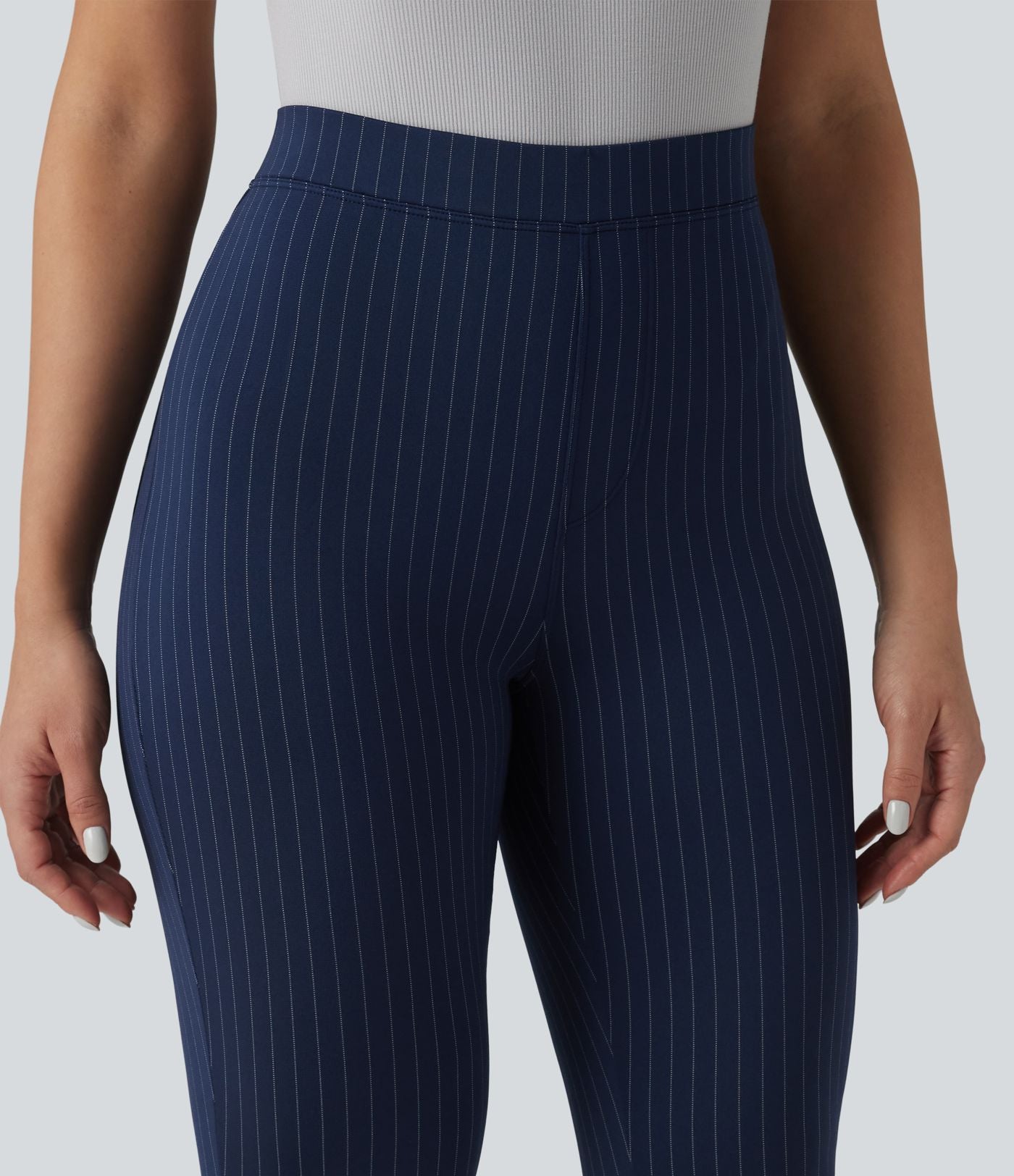 Pantalon bureau taille haute coupe skinny avec poches