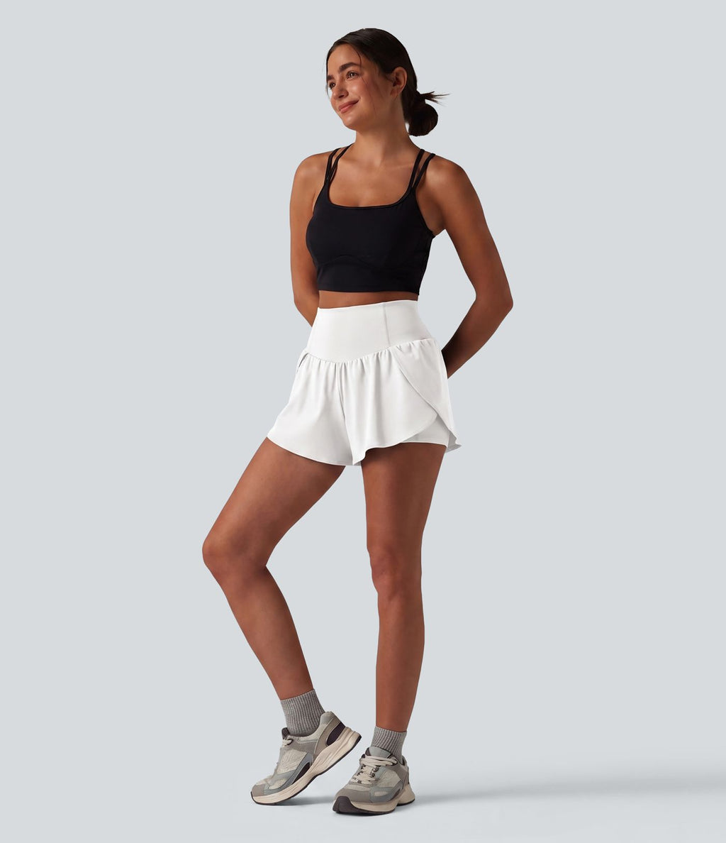 Short de yoga SoftlyZero™ Airy 2-en-1 taille haute gainant ourlet arrondi effet frais InstantCool 7,5 cm avec poches