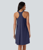 Robe décontractée mini fluide Breezeful™ à dos nageur, poches latérales, ourlet asymétrique et séchage rapide
