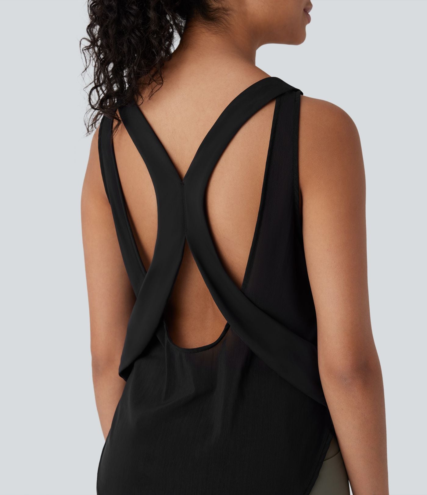 Débardeur de course dos nu en mesh contrasté à ourlet arrondi effet frais InstantCool séchage rapide
