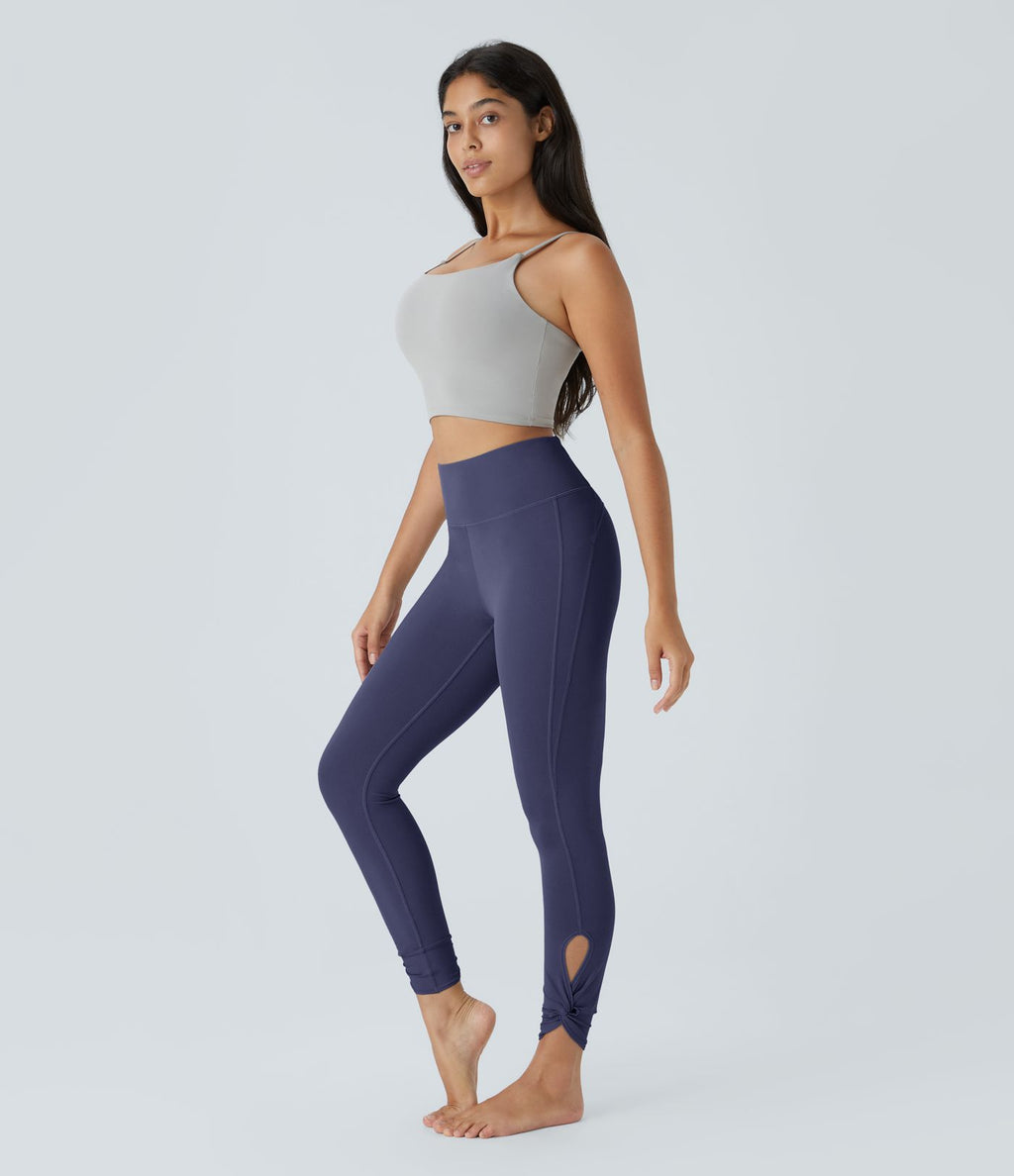 Softlyzero™ Leggings de Yoga Taille Haute avec Poche Arrière Découpée et Torsadée
