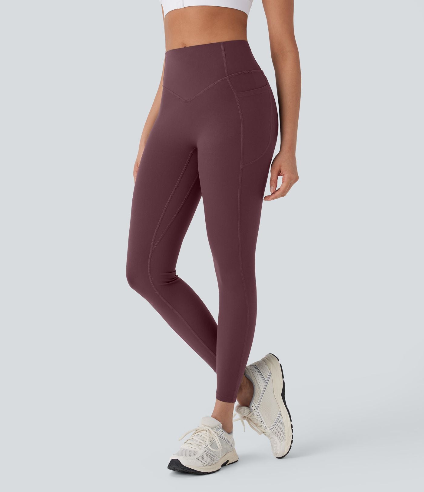 Legging de yoga gainant galbant taille haute avec fronces et poches Halara UltraSculpt™