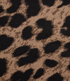 Jupe casual maxi gaufrée léopard taille haute gainante à poche