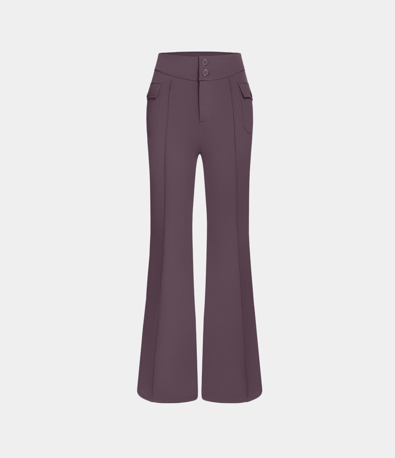 Pantalon cargo décontracté évasé taille haute avec poches à rabat latérales