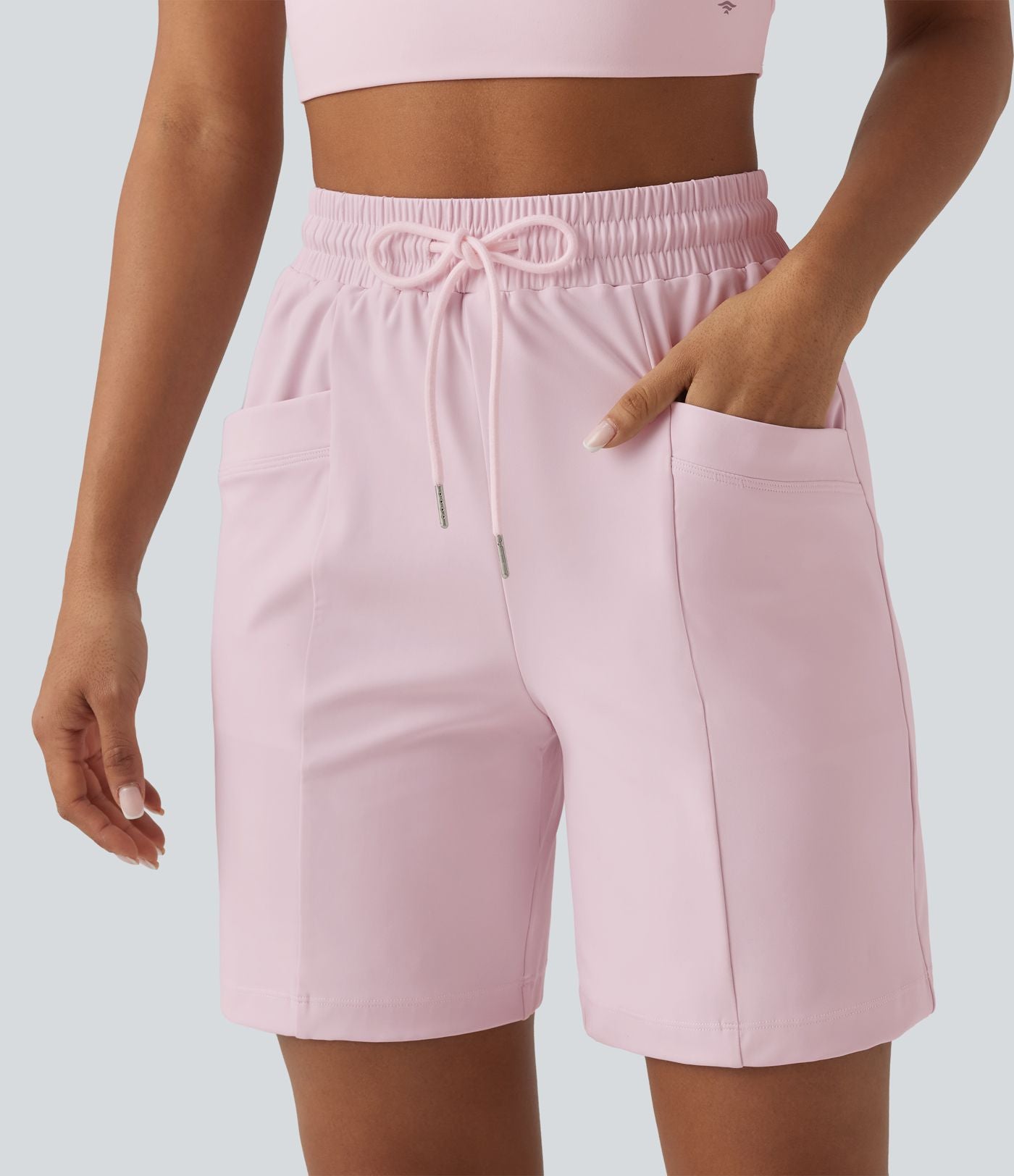 Bermuda de yoga SoftlyZero™ Airy taille haute avec cordon de serrage effet frais InstantCool et poches, protection solaire UPF50+