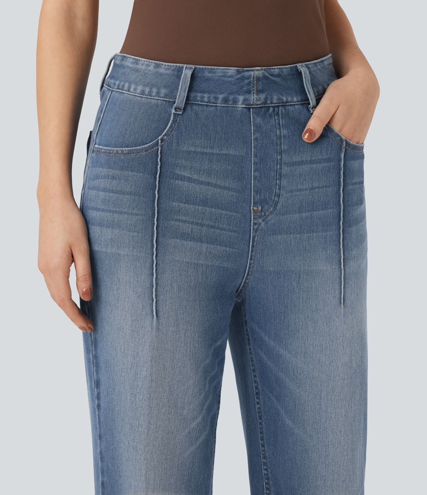 Jean droit Halara Flex™ taille haute avec poches