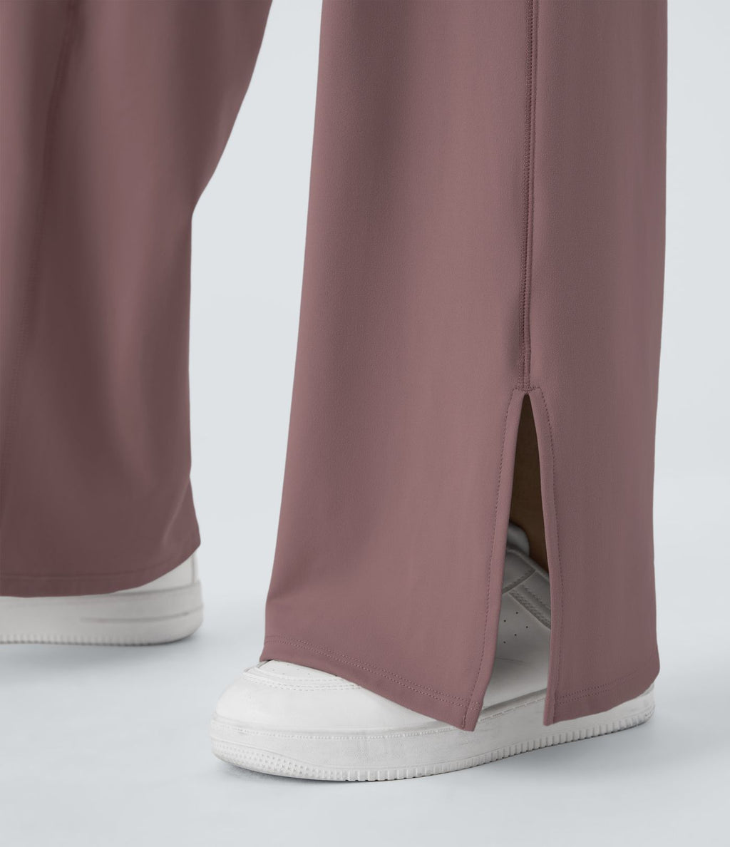 Pantalon yoga large croisé avec ourlet et poches DayStretch - Smile