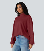 Sweatshirt casual col montant coupe décontractée avec poches