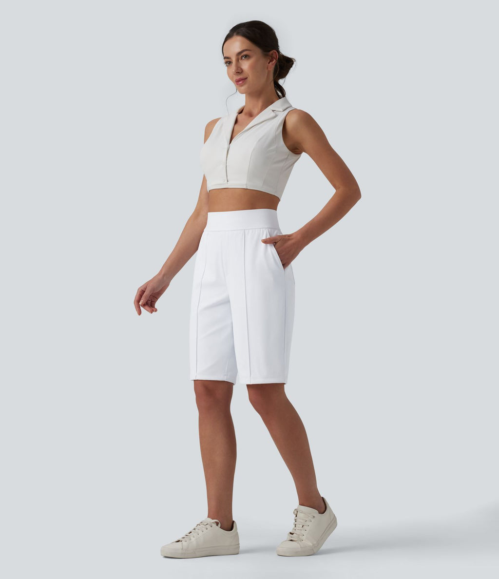 Short golf séchage rapide taille haute 25 cm avec poches - Golf Tee - UPF40+