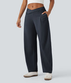 Pantalon tailleur fuselé asymétrique taille moyenne Halara Flex™ DayStretch avec poches