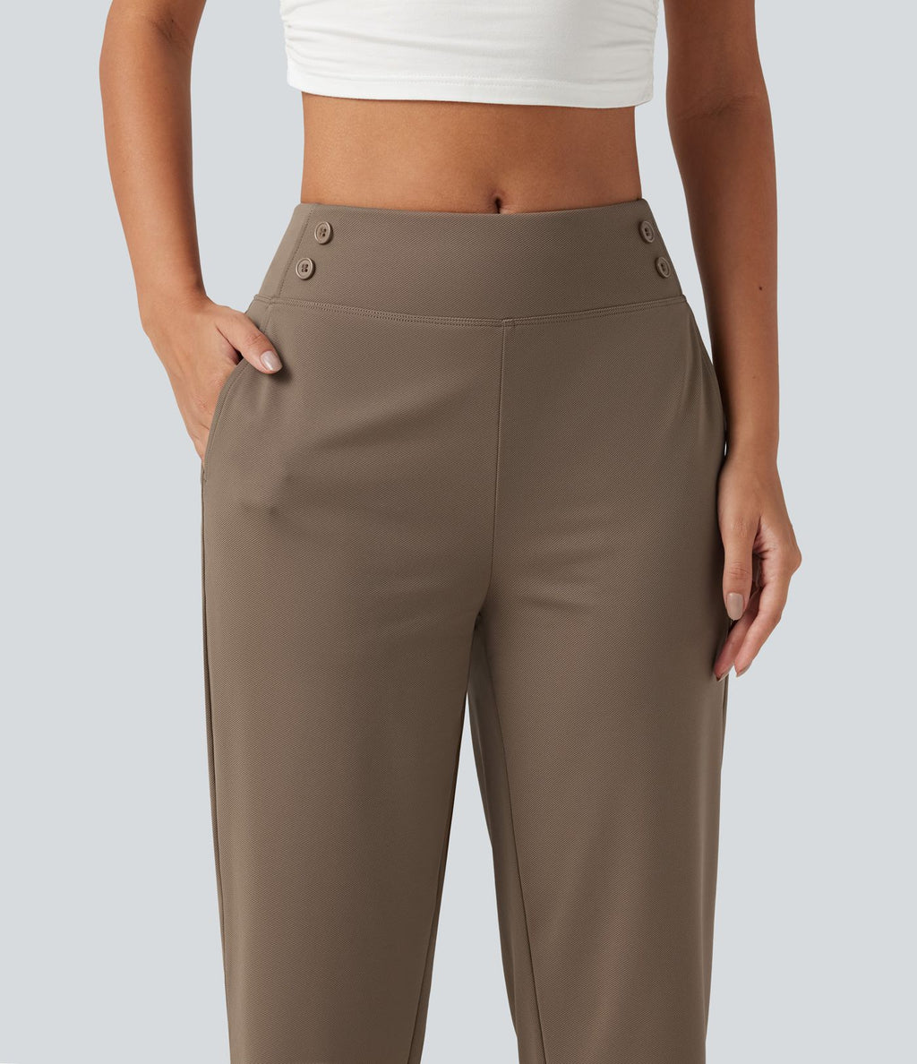 Pantalon de golf capri taille mi-haute avec poches, séchage rapide, protection solaire UPF 40+